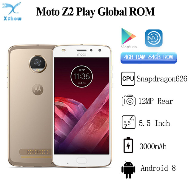 Motorola-moto z2 play 4gb ram 64gb rom, octa core 2.2ghz 5.5 ''1920*1080p  12.0mp android 8 impressão digital nfc, telefone celular - AliExpress